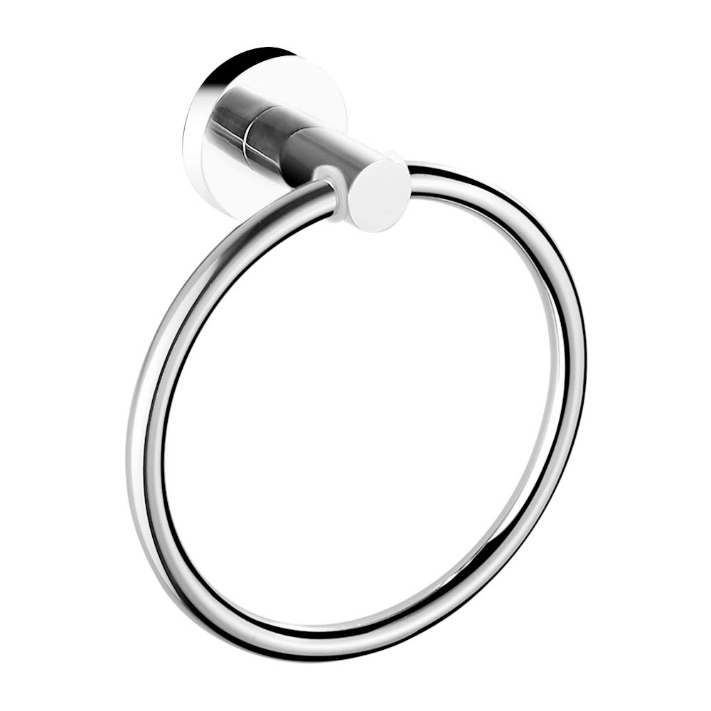 btcus4 Modern Towel Ring Chrome Wall Mounted Towel Rack Brushed Stainless Steel for Bathroom