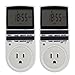 ETvalley Timer Switch 24h/7days Programmable Digital Programmable Timer Smart Socket Plug-in Switch Energy-Saving Outlet with 3-Prong Outlet for Lights and Appliances, Pack of 2, White