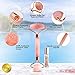 ROSE QUARTZ ROLLER FOR FACE - 2-in-1 Rose Quartz Face Roller with Mini Gem Bottle For Essential Oils - Natural Facial Jade Roller