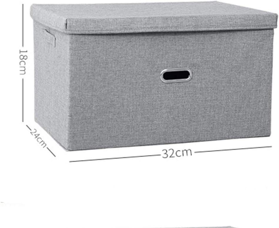 Amazon Com Auch Collapsible Fabric Storage Bin Foldable Linen Storage Box With Lids Linen Cloth Organization Home Portable Storage Cube With Handles Divider For Bedroom Closet Office Living Room S Home Improvement
