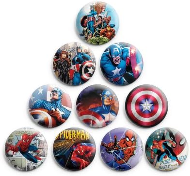 Super Heroes Marvel Comics Pinback Buttons Badge #2 (Set of 10) 1.25" ,New