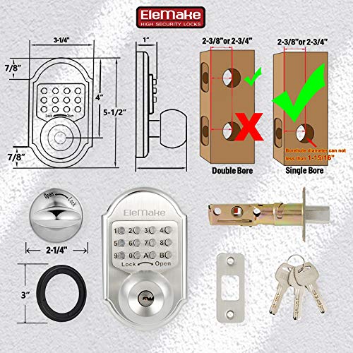 Keyless Door Lock Deadbolt Entry Door Knob Keypad Digital Combination Higher Security Keypad