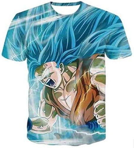 Men's Fashion 3D Print Dragon Ball Casual T-Shirts (Large, Arashi)