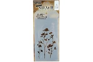 Stampers Anonymous THS-035 Tim Holtz Layered Wildflower Stencil, 4.125 X 8.5"