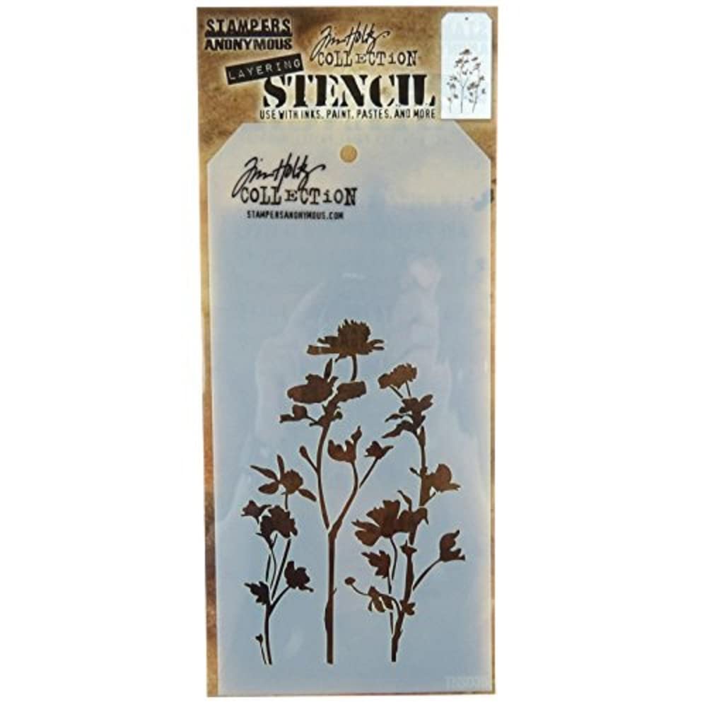 Stampers Anonymous_AGW Tim Holtz Wildflower Stencils