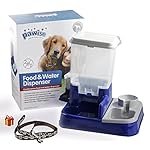 Pawise Replendish Gravity Food & Waterer Dispenser Pet Feeder Dog Waterer with Leash 48 Inch