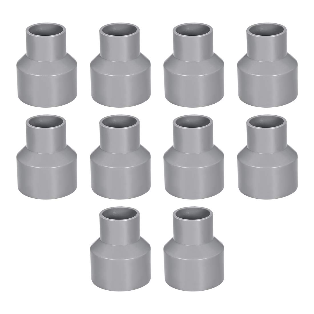 sourcing map PVC DWV Reducing Coupling Schedule 40 Gray 32mm x 50mm Socket 10Pcs