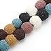 Linsoir Beads Colorful 10mm Lava Rock Essencial Oil Diffuser Beads Healing Stone Loose Beads 40cm/strand