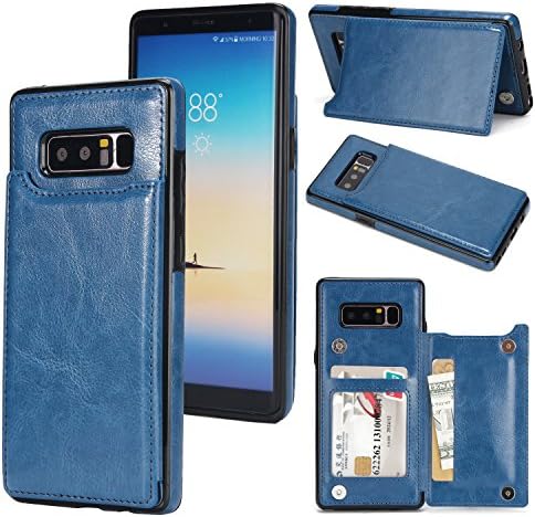 Samsung Galaxy Note 8 Wallet case for Women and Men - Shockproof Leather Business Family Multi-Color Credit Card Holder
