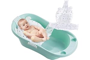 Baby Flotation Bath Cushion Infant Bath Seat Support Net Newborn Bathtub Mesh Pad with Pillow Baby Shower Lie Seat Toddler Ba