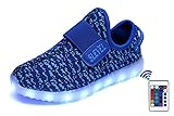SLEVEL 16 Colors Breathable LED Light Up Shoes USB Sneakers for Kids Boys Girls(S33Blue33)