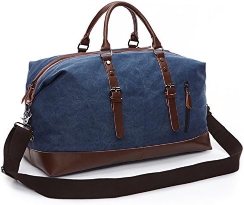 Oversize Canvas Travel Duffel Bag Weekender Tote Gym Bag, Navy