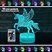 Palawell Unicorn Gifts Unicorn Night Light for Girls, Led Illusion Lamp Unicorn Toys for Girls Birthday Gift, Kids Toys Room Decor Lighting as Christmas Gifts - 16 Color Bedside Lamp Remote Control