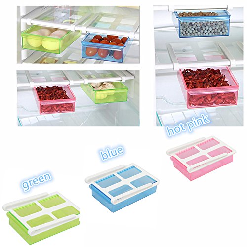 Cuteelf Klemm-Schublade für Kühlschrank Schublade Aufbewahrungsbox Kühlschrankbox Schublade Aufbewahrungskiste Gemüsefach Kühlfach Gemüseschale Fach Zusatzfach