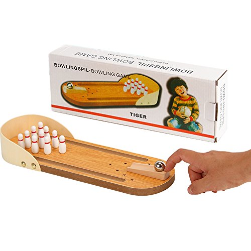 HaloVa Wooden Mini Bowling Game Set, Tabletop Bowling Game, Preschool Early Development Educational Toys for Children, Kids and Toddlers - Thumbnail 7
