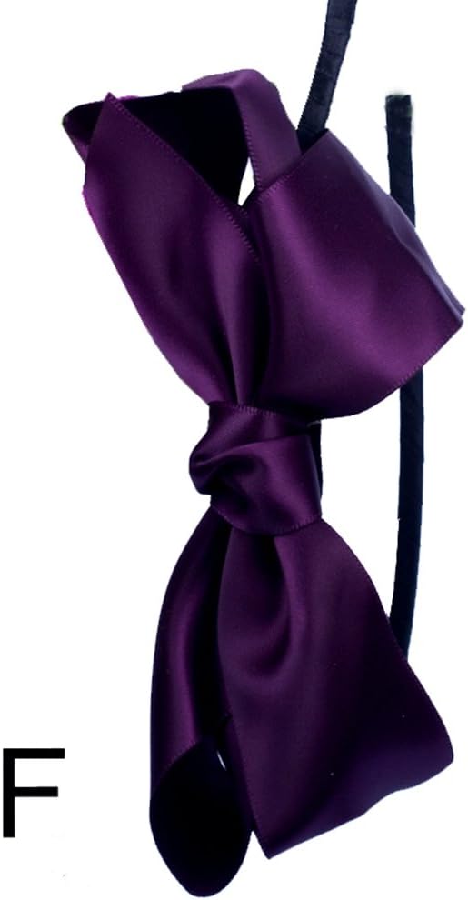 Pretty Women Girls Bow Flower Headband Headwear Head Band Hair Accessories (F Purple)