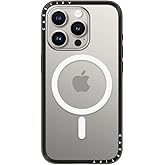 CASETiFY Compact iPhone 15 Pro Case [Slim and Sleek/Compatible with Magsafe / 4 ft. 2X Military Grade Drop Protection] - Clear Black