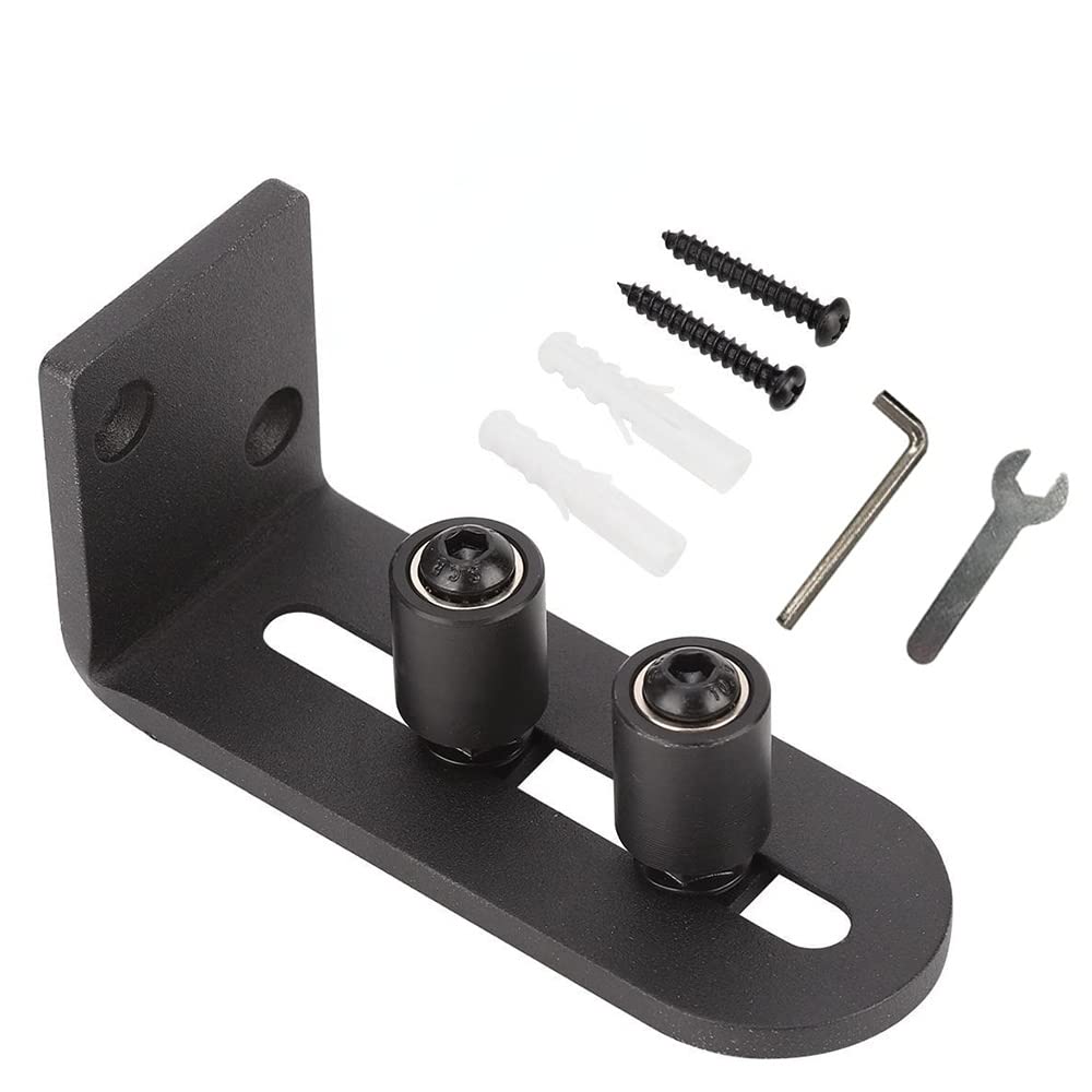 Adjustable Floor Guide for Sliding Door Wall/Door Bottom Guide Barn Door Roller Guide,Black