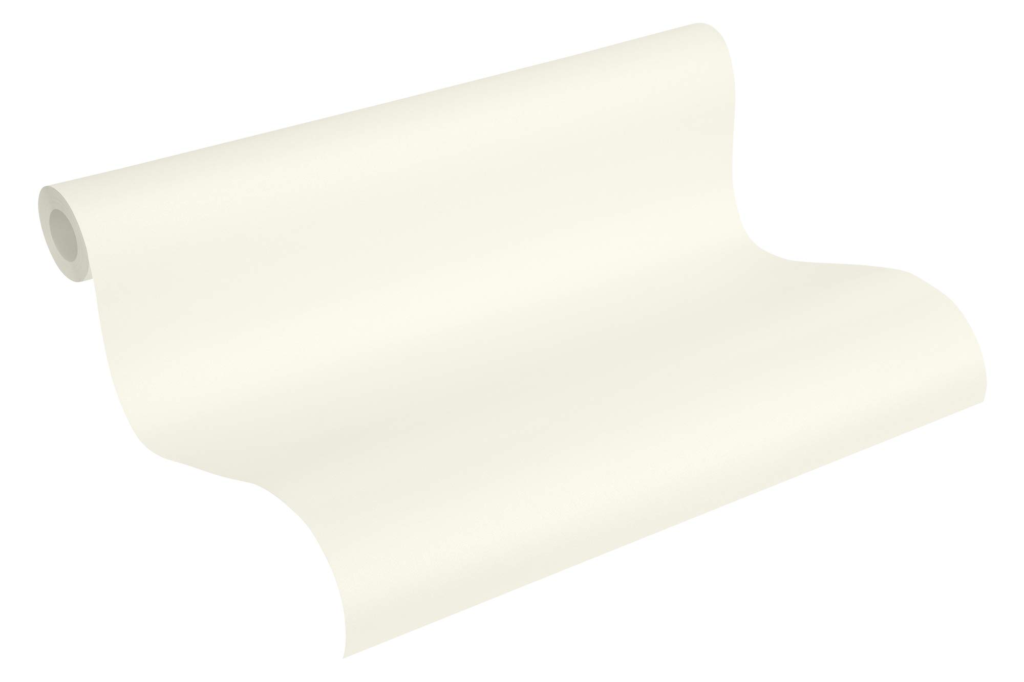 A.S. Création Plain Wallpaper New Life Non-Woven Wallpaper 10.05 m x 0.53 m Creme Made in Germany 368003 3680-03