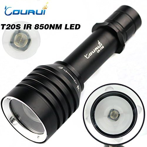 COURUI CR-1706 T20 IR 850NM 38mm Lens Infrared Light Night Vision Flashlight Torch - Infrared Light is Invisible to Human Eyes - To be used with Night Vision Device