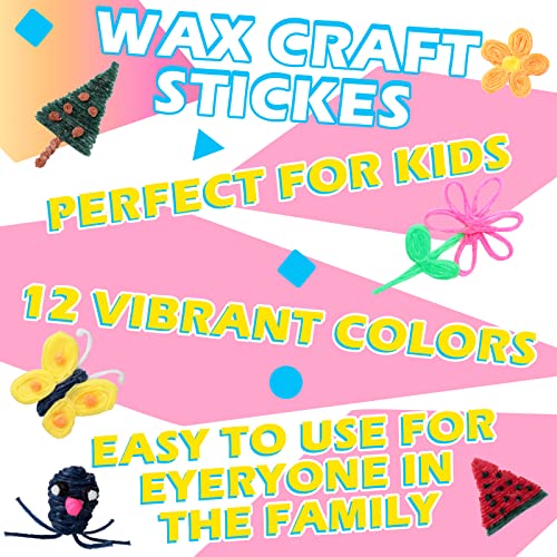 Wax Craft Sticks for Kids Bendable Sticky Yarn Molding Sculpting Sticks in 13 Colors with