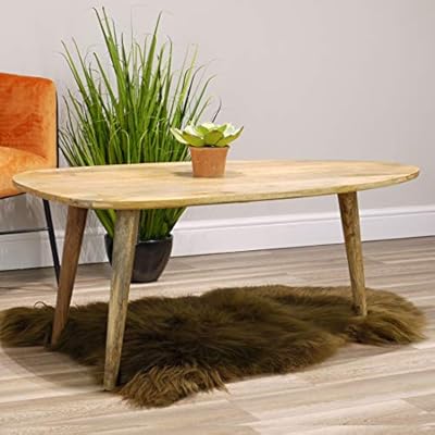 Aztec Solid Mango Wood Coffee Table Side Table With Curved Edges Amazon Co Uk Kitchen Home