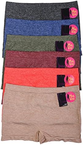 WS Sofra Women's Seamless Boyshorts Panties Stretchy, Classy, Sexy (Multi Pack of 3,5,6 or 12)