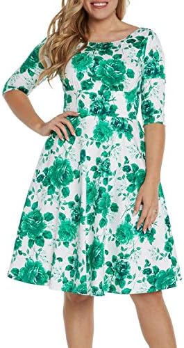 Sidecca 1950's Inspired Rose Floral Fold Over Sweetheart Pinup A-Line Swing Dress