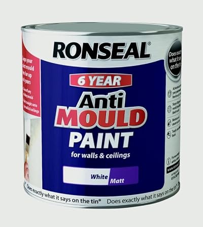 Ronseal Anti Mould Paint White Matt 2.5L Bathroom Kitchen 6 Year Protection