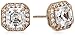 Amazon Essentials Platinum or Gold-Plated Sterling Silver Infinite Elements Zirconia Asscher-Cut Halo Earrings (1 cttw), (previously Amazon Collection)