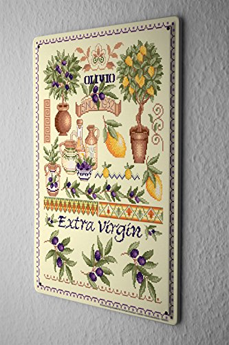 Tin sign food restaurant decoration Italy olive Metal plate 8x12"
