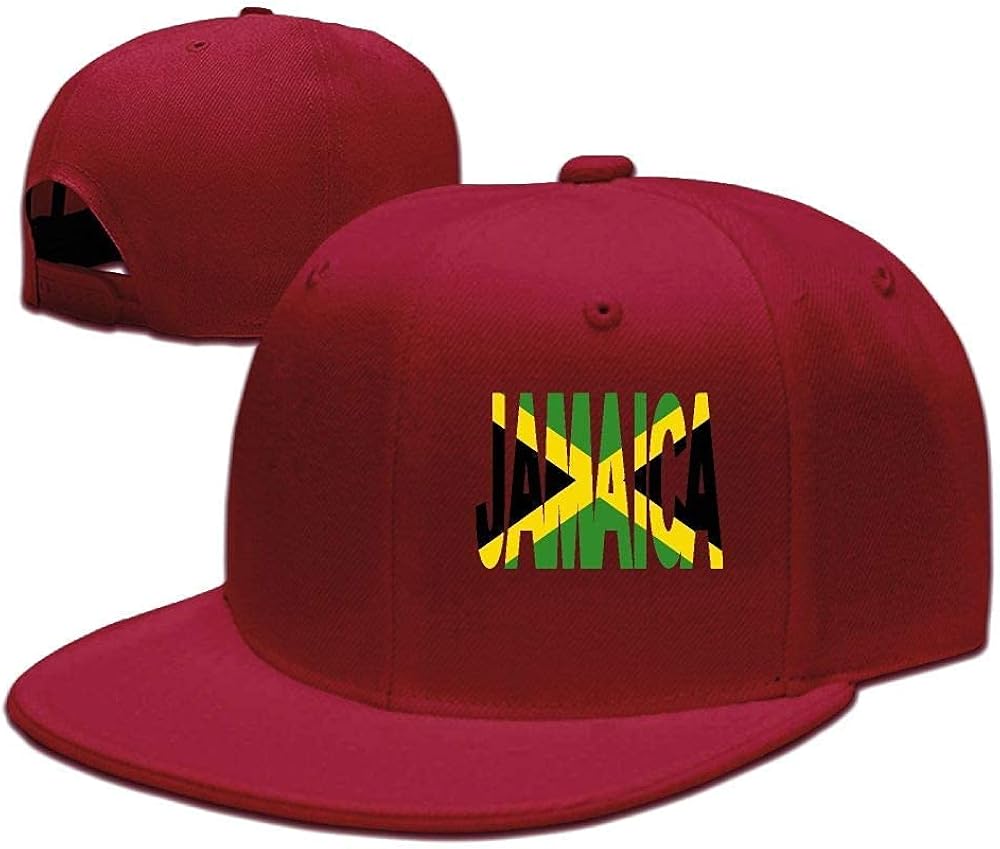 Yearinspace Jamaica Text with Jamaican Flag Adult Baseball Cap Snapback