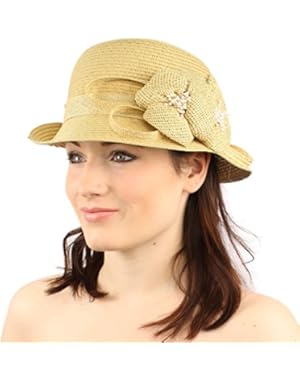 Summer Derby 1920 Flapper Flip Side Floral Cloche Bucket Bell Church Hat