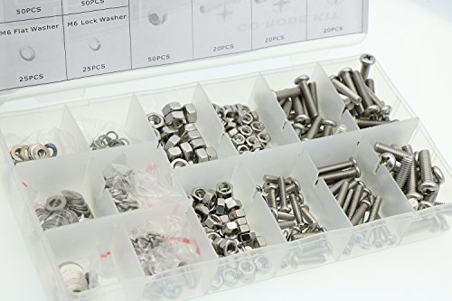 475pcs Metric Pan Head Philips Machine Bolts Nuts with Lock and Flat Washers Kit