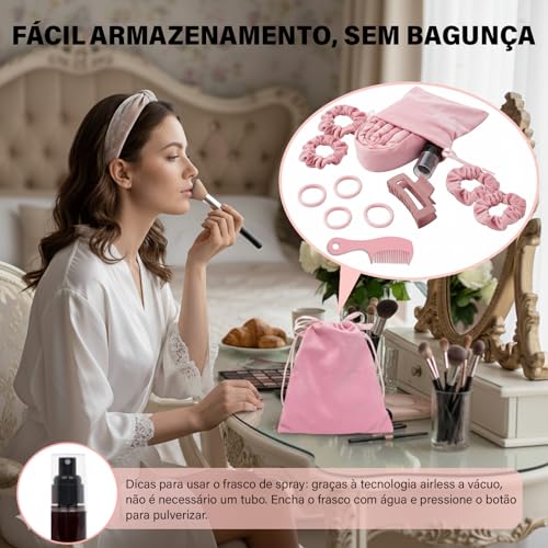 Kit 14 Modelador de Cachos Sem Calor,170cm Modelador de Cachos Cetim,Sem Calor para Dormir,Inclui Presilha e Faixa de Cabelo, Antiderrapante,Presente para Mulheres