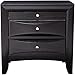 Briana 2-drawer Nightstand with Tray Black