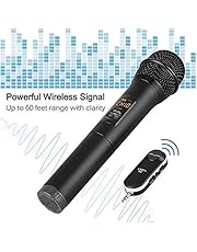 Wireless Microfono Palmare 10 Canali Selezionabili di UHF con Ricevitore Bluetooth e Convertitore 6,5 mm Jack Audio per Karaoke, Presentazione, Discorso, Guida Turistica, Lezione ecc