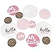 Big Dot of Happiness Hello Little One - Pink and Gold - Girl Baby Shower Giant Circle Confetti - Party Decorations - Large Confetti 27 Count