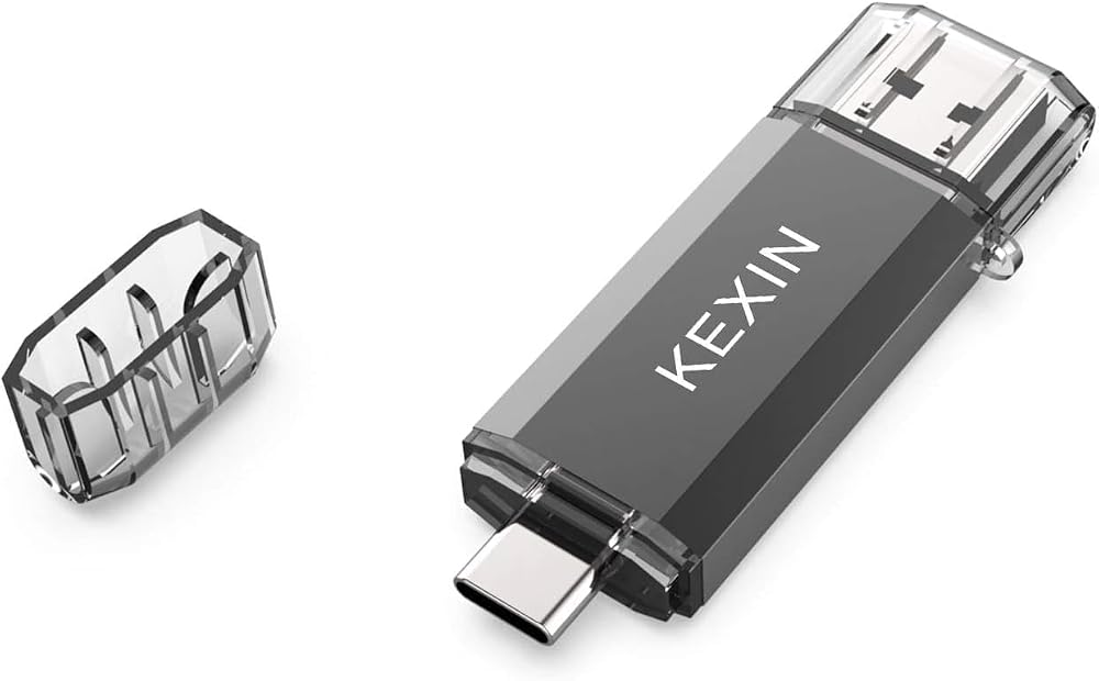 KEXIN 128GB USB C Flash Drive USB 3.0 Dual OTG Type C Memory Stick Black