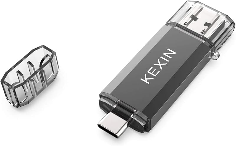 KEXIN 128GB USB C Flash Drive USB 3.0 Dual OTG Type C Memory Stick Black