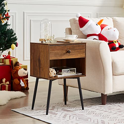 VECELO Nightstand Set of 2 Easy Assembly, 2Tier Modern Night Stand