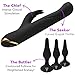 Diabella Dual Motor G Spot & Clitoris Black Vibrator w/ Anal Plug Adult Toy Set. 10 Pulsating Modes, Waterproof, Rechargeable, Medical Grade Silicone, Exclusive 2017 Vibe2o (Small 4
