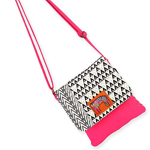 Laurel Burch Flap Over Woven Crossbody Bag (A. Bohemian Whiskers)