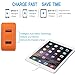 Lumsing Quick Charge 2 Port Wall Charger, 20W QC2.0 Dual USB Port Travel Charger for iPhone,Samsung Galaxy S5 S6 Edge Note 4 5, Google Nexus 6, Sony Xperia Z3 Z4 Tablet-Orange