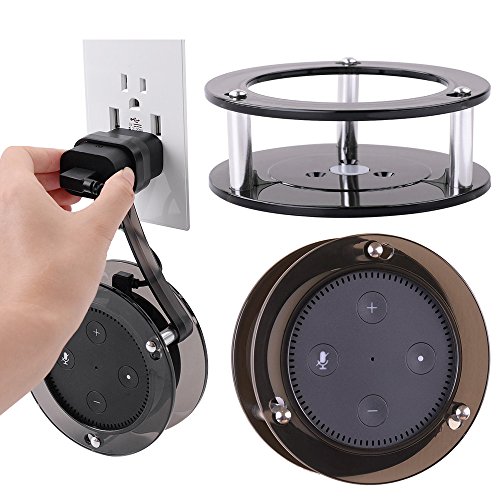 Click Here to See More Images Echo dot Wall Mount Bracket with Hanger Loop Addprime 3 in 1 Installations - Hang or Fix on the Home Coverage Wall or Desk Top Stable Holder Mount Stand for Echo Dot 2nd Generation Black Transparency