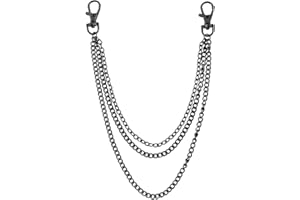 TIONG Gold/Silver Customizable Pocket Watch14 Inch Chain with Twisted Thick & T Bar & Lobster Clasps Custom Watch Chain Link Vest for Your Pocket Watch