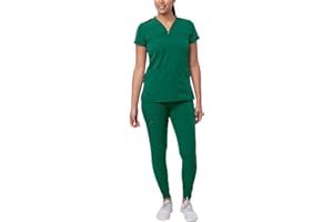 ADAR UNIFORMS Adar Pro Movement Booster Scrub Set For Women - Sweetheart V-Neck Scrub Top & Yoga Jogger Scrub Pants
