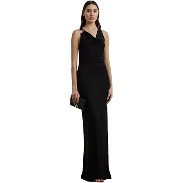 Amazon.com: Lauren Ralph Lauren Women's Metallic Halter Gown (16, Pierre  Cream/Gold) : Clothing, Shoes & Jewelry