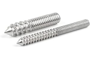 5pcs M4/M5/M6/M8/M10/M12 Double-Ended Threaded Hanger Bolts Double Head Bolts Self-Tapping Screw for Furniture 304 Stainless 