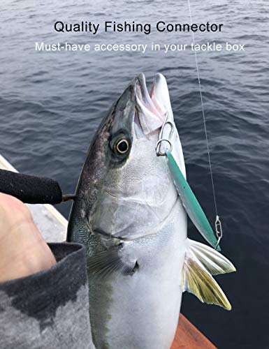 Facikono Power-Clips, 60 Stück, Edelstahl, Schnellwechsel-Druckknöpfe, Tackle Connector 50/75/56,7 kg – Bild 6